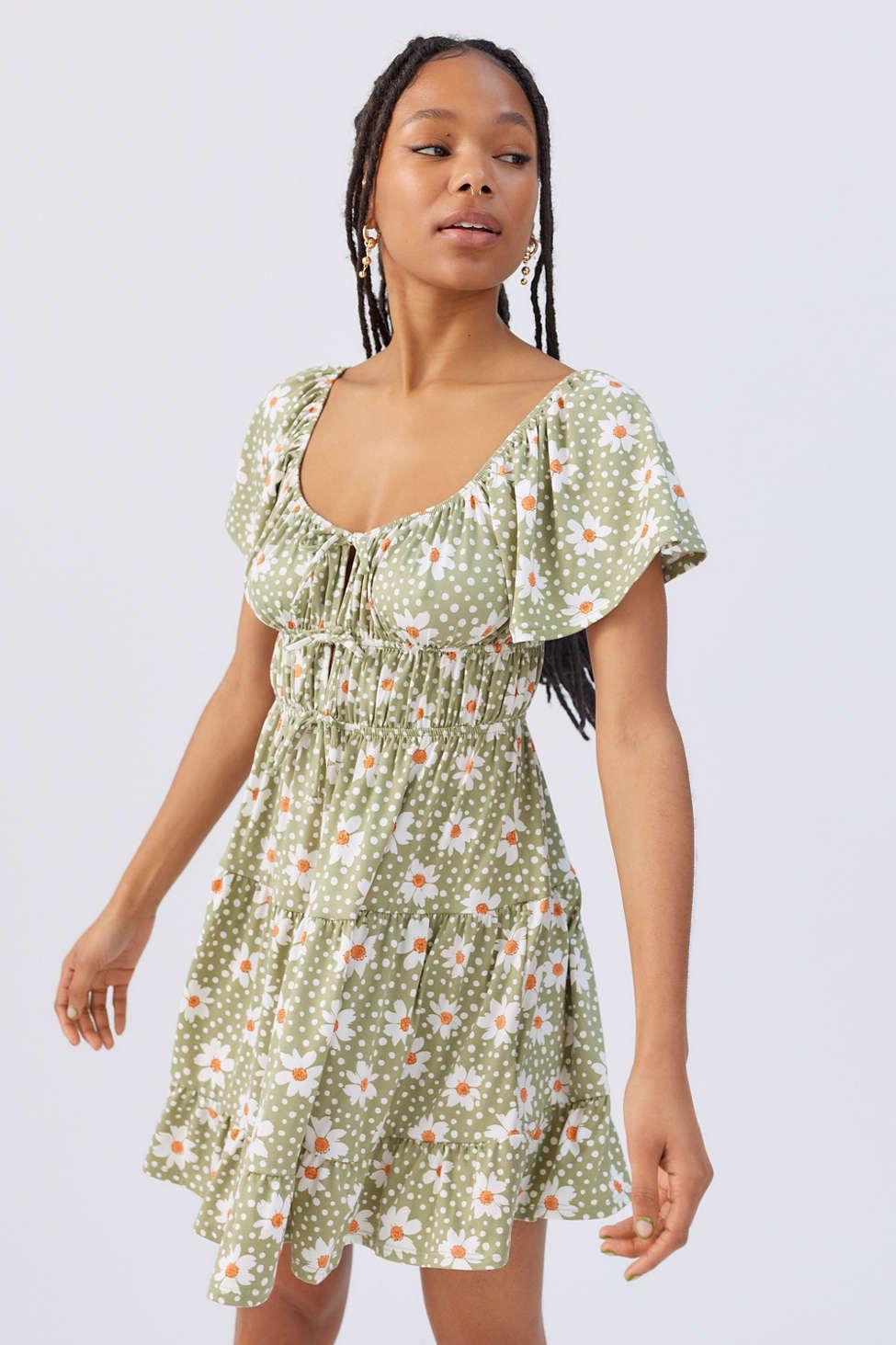 Urban outfitters hot sale green floral dress