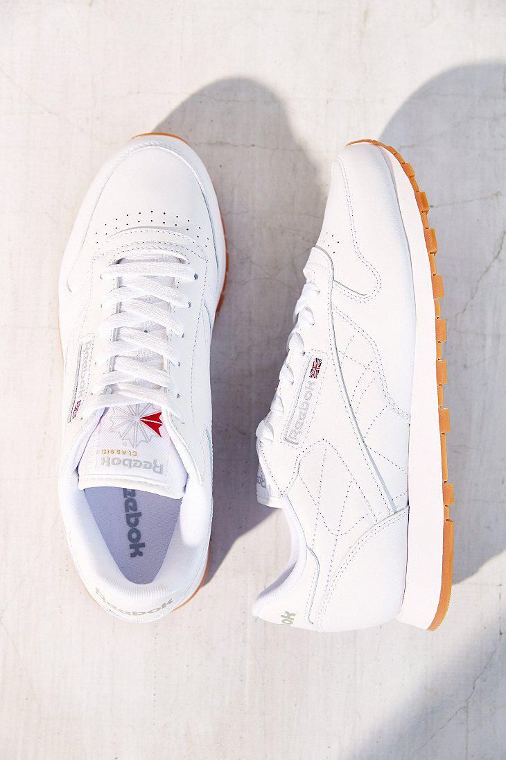 reebok white gum sole classic leather