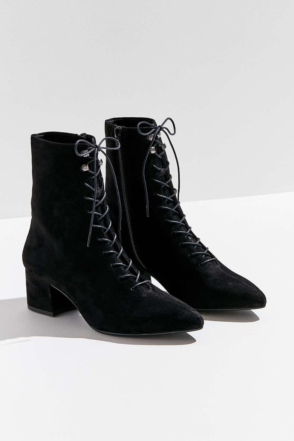 Vagabond Suede Mya Lace-up Boot in Black - Lyst