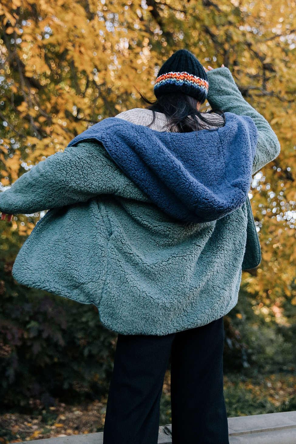 uo reversible teddy coat