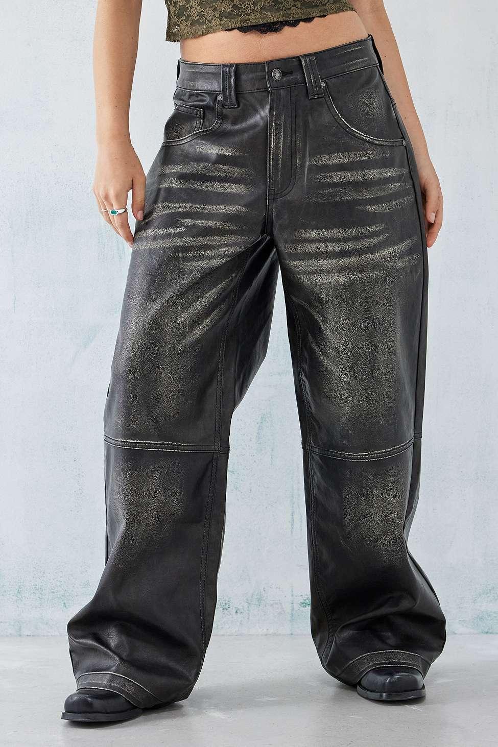 Jaded London Colossus Faux Leather Jeans in Grey | Lyst UK