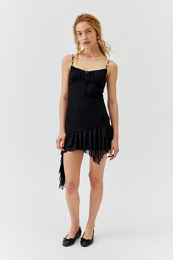 uo black gothic mesh mini dress Urban Outfitters Uo Gothic Mesh Babydoll Dress In Black Multi