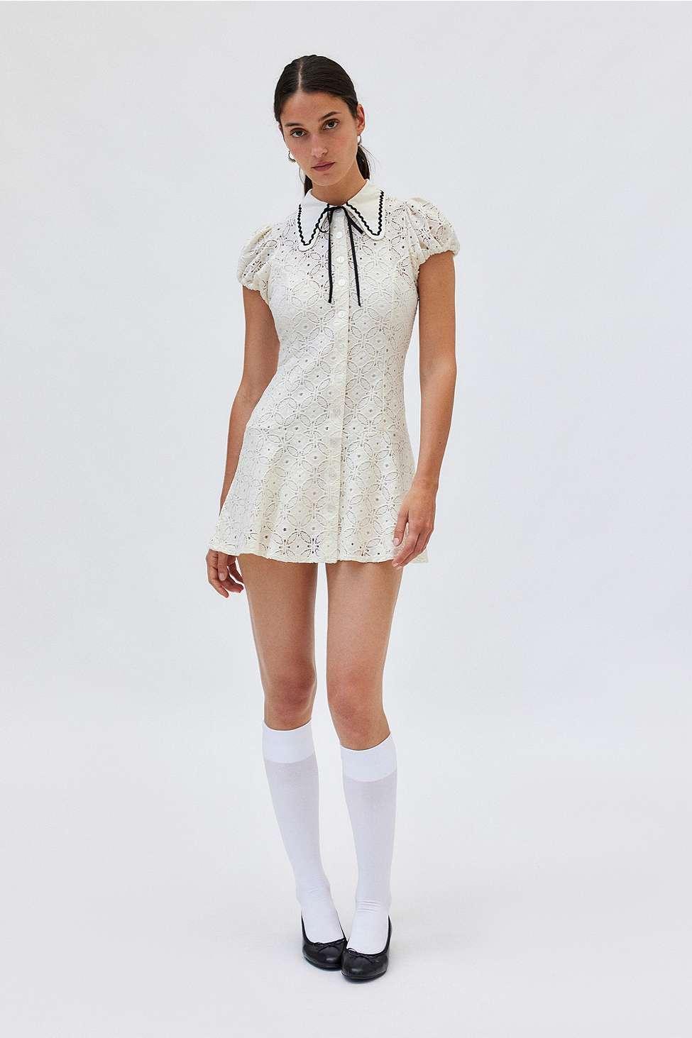 lace up cocktail dress Halter A-Line Lace Up Daffodil Sleeveless Wedding Guest Dress, Daffodil / L main image 1