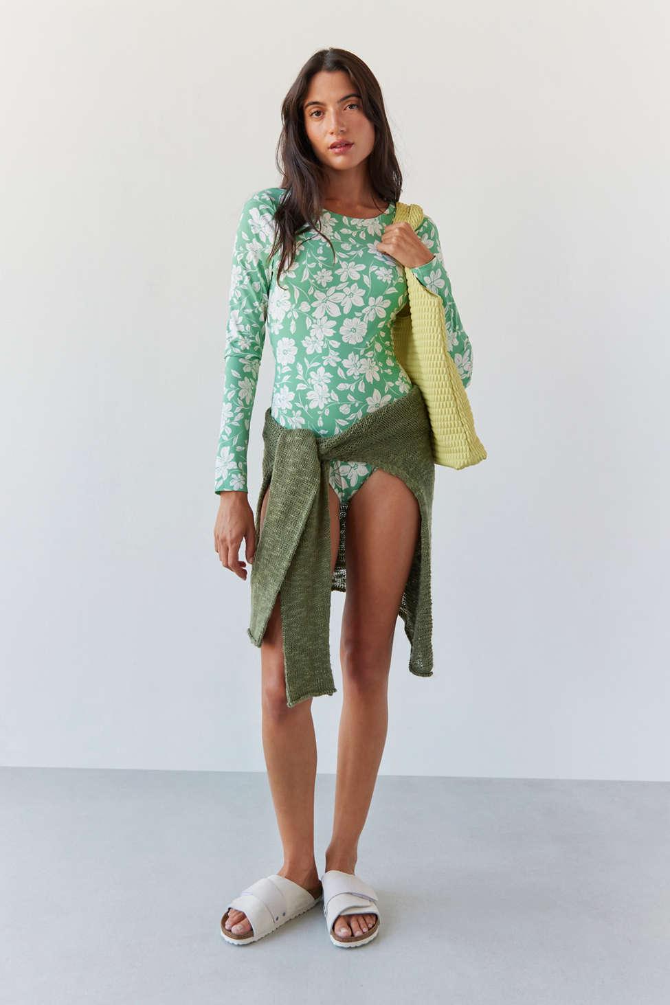 One-piece Sleeve in | Floral Billabong Day Lyst Field Green Swimsuit Long
