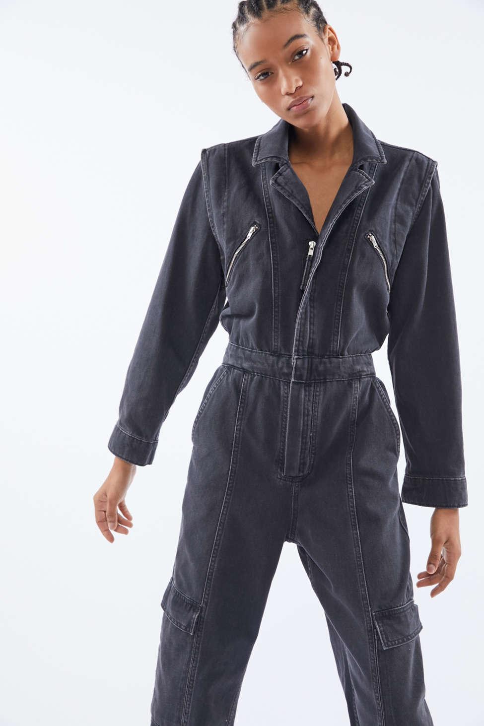 Urban Outfitters Uo Bella Zip-front Coverall Jumpsuit in Blue | Lyst