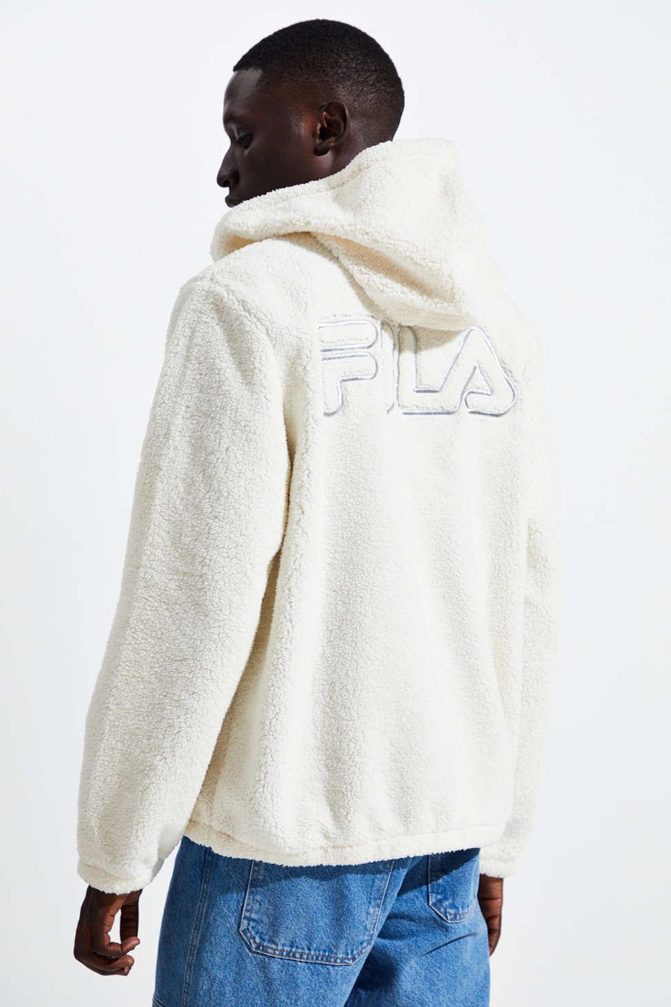 Fila Fila Uo Exclusive Full-zip Cozy Sherpa Hoodie Jacket in White for Men  - Lyst
