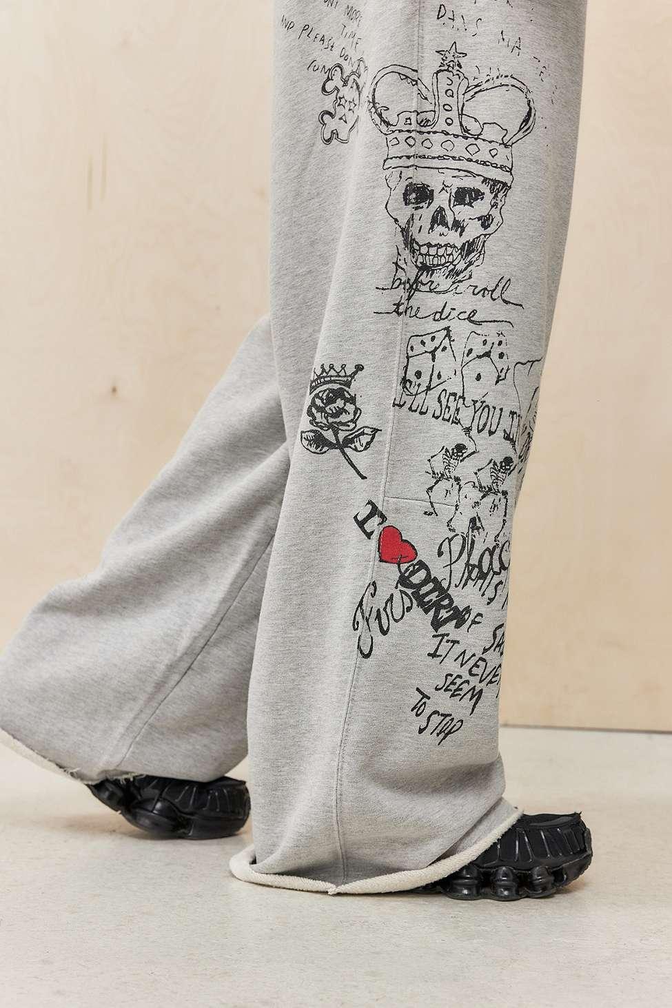 Jaded London Dirty L00ks Wide-leg Joggers in Grey for Men | Lyst UK