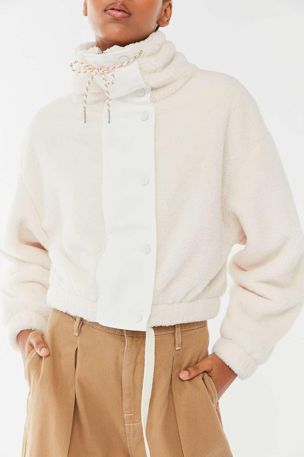cropped teddy fleece