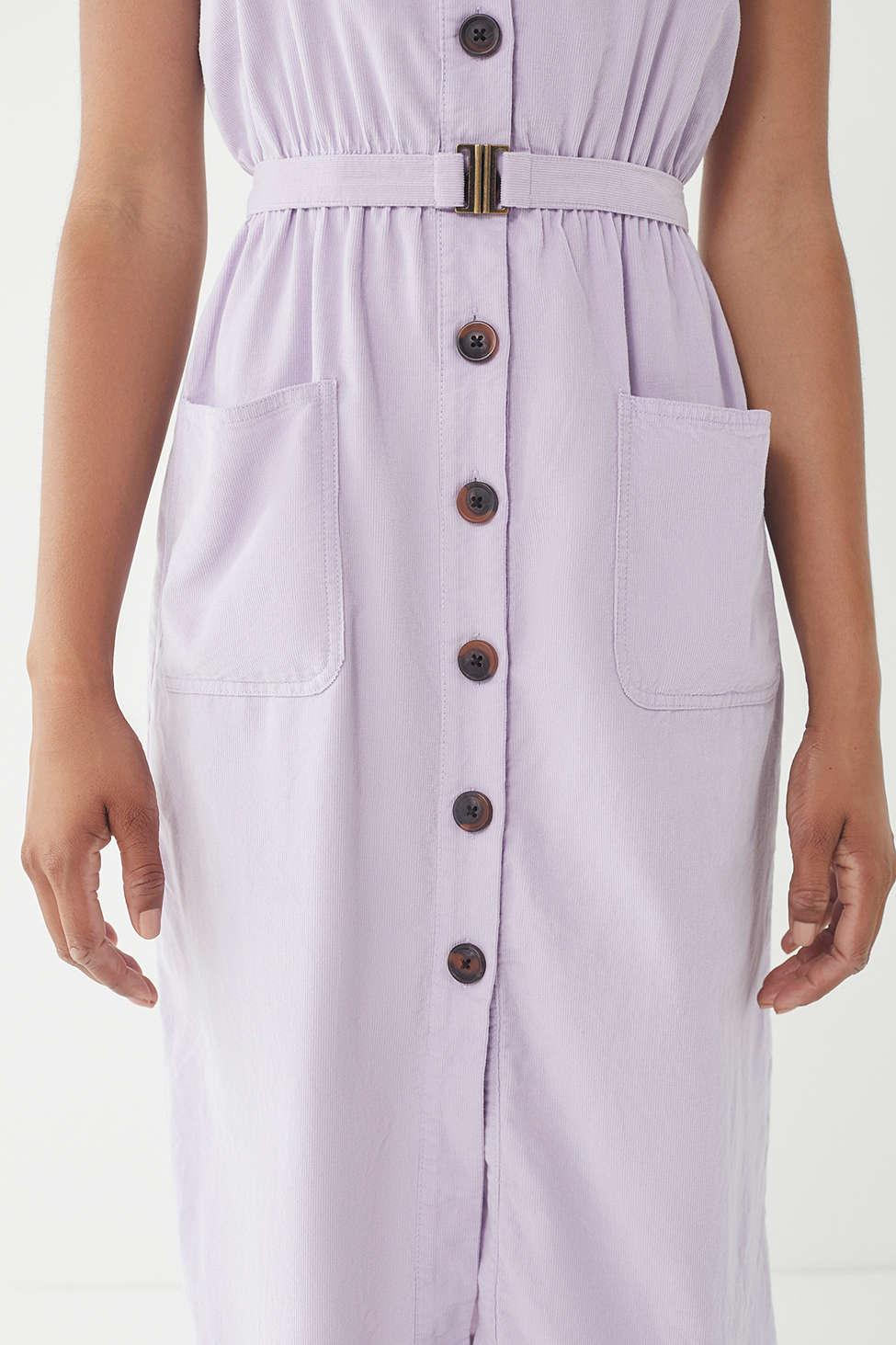 uo cordelia corduroy midi dress