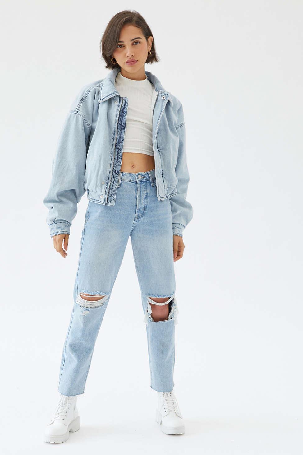BDG Kaitlyn Denim Bomber Jacket in Blue Lyst
