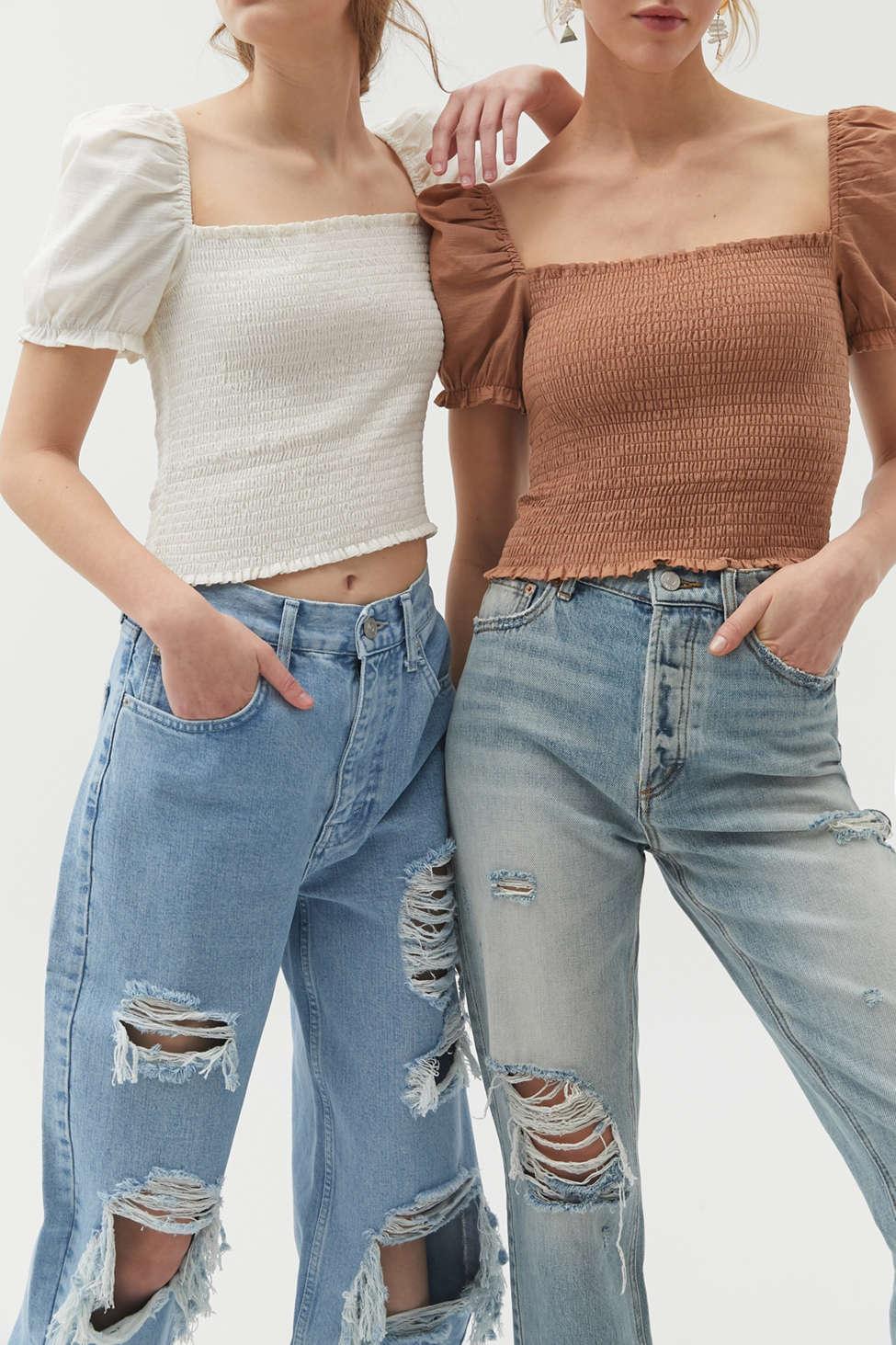 urban outfitters smocked top