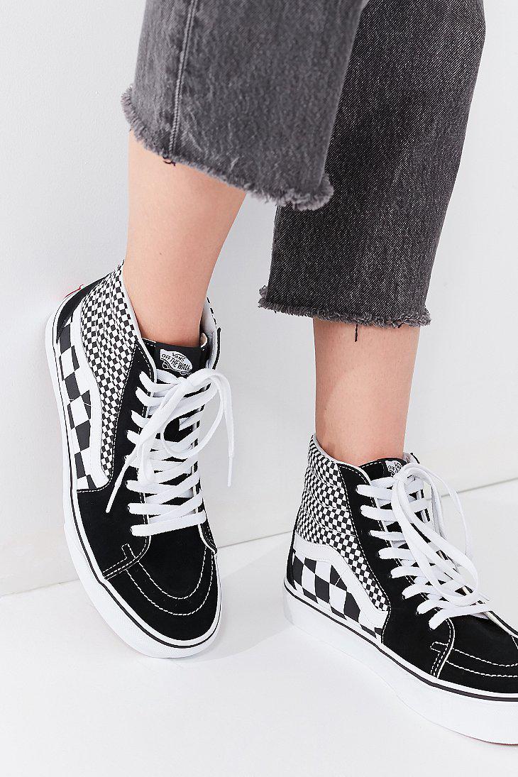 Vans Vans Mix Checkerboard Sk8-hi Sneaker in Black | Lyst