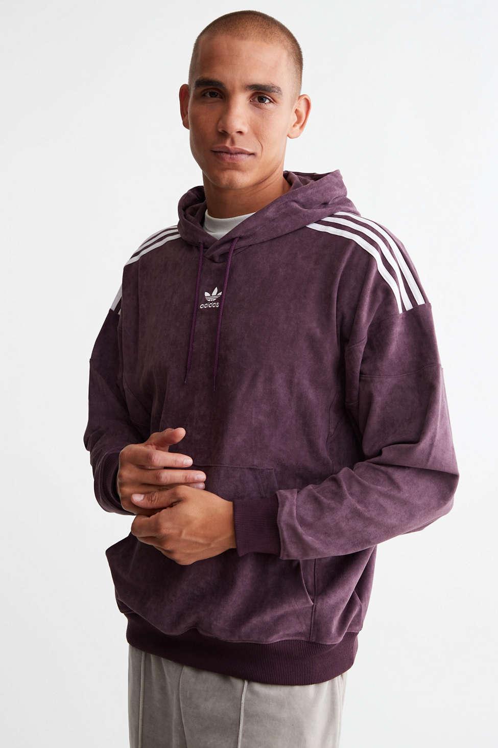 adidas Plush Hoodie Sweatshirt in Purple for Men | Lyst
