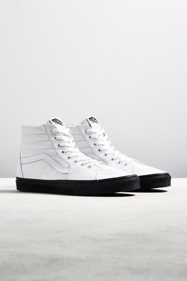Vans Sk8-hi Black Sole Sneaker in White for Men | Lyst