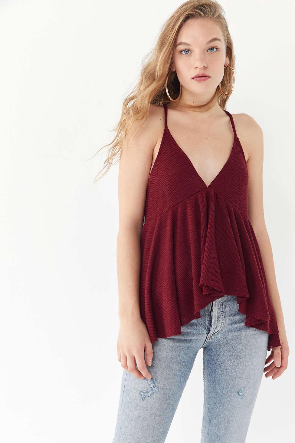uo lola thermal babydoll tank top
