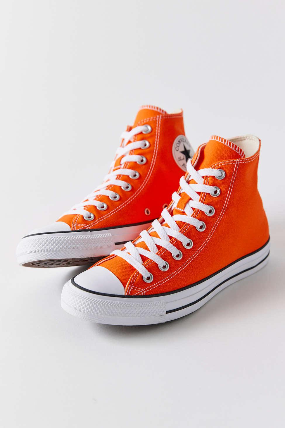 Converse Chuck Taylor All Star Seasonal Color High Top Sneaker in Orange |  Lyst