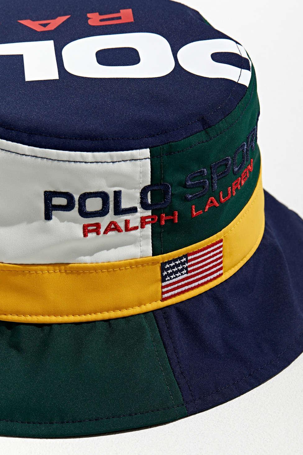 Polo Ralph Lauren Colorblock Bucket Hat in Blue for Men | Lyst