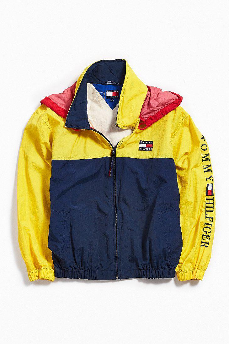 blue and yellow tommy hilfiger windbreaker
