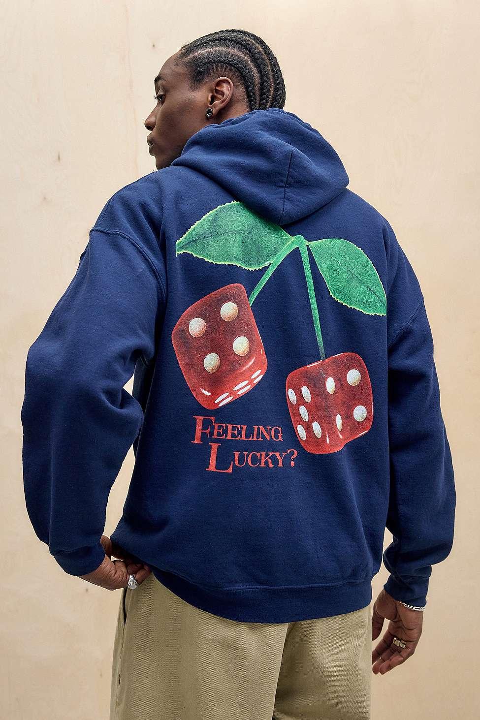 Urban Outfitters Uo Navy Feeling Lucky Hoodie in Blue for Men