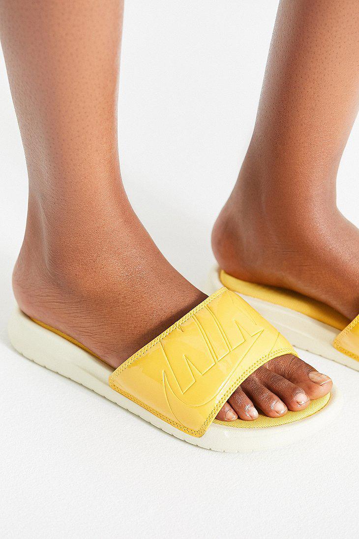 nike slippers yellow