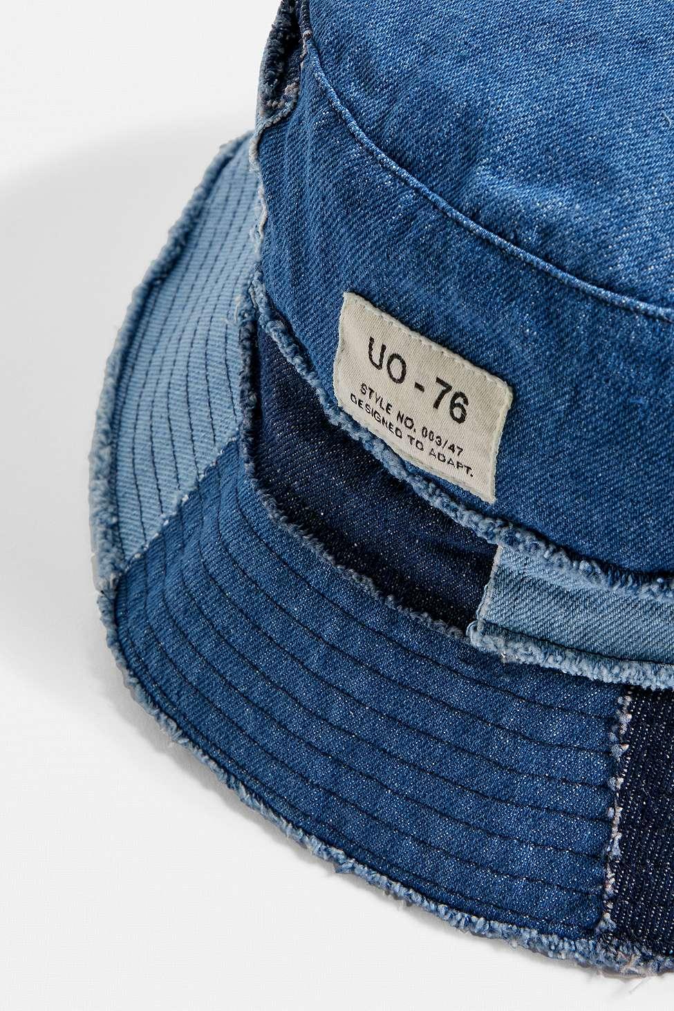Urban Outfitters Uo Denim Patchwork Bucket Hat in Blue Lyst