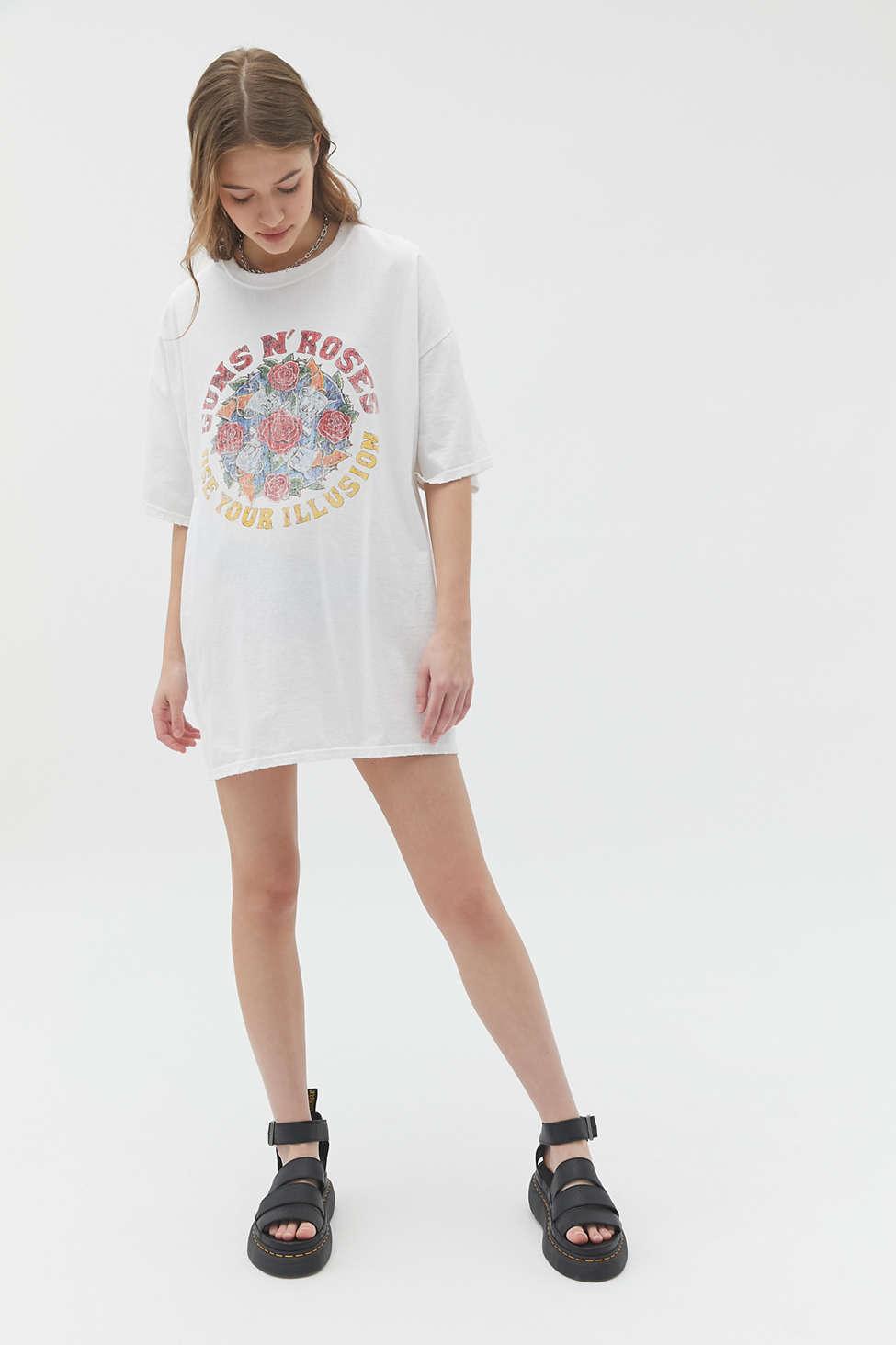 Urban Outfitters Guns N' Roses Use Your Illusion T-shirt Dress in White |  Lyst