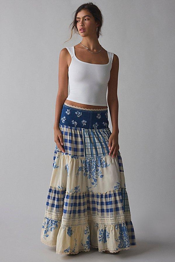 Kimchi Blue Amelia Crafted Patchwork Lace Trim Maxi Skirt in
