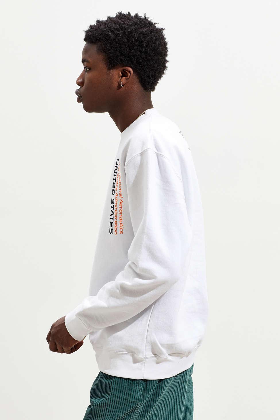 Urban Outfitters Cotton Nasa Premium Crew Neck Sweatshirt in White for Men  - Lyst