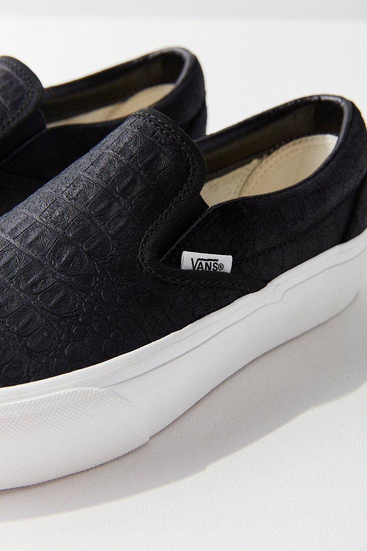 vans platform slip on embossed