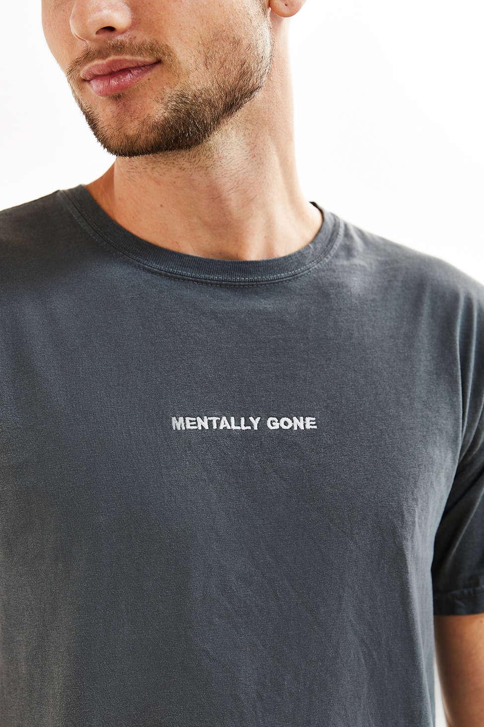 Urban Outfitters Mentally Gone Embroidered Tee in Black for Men | Lyst