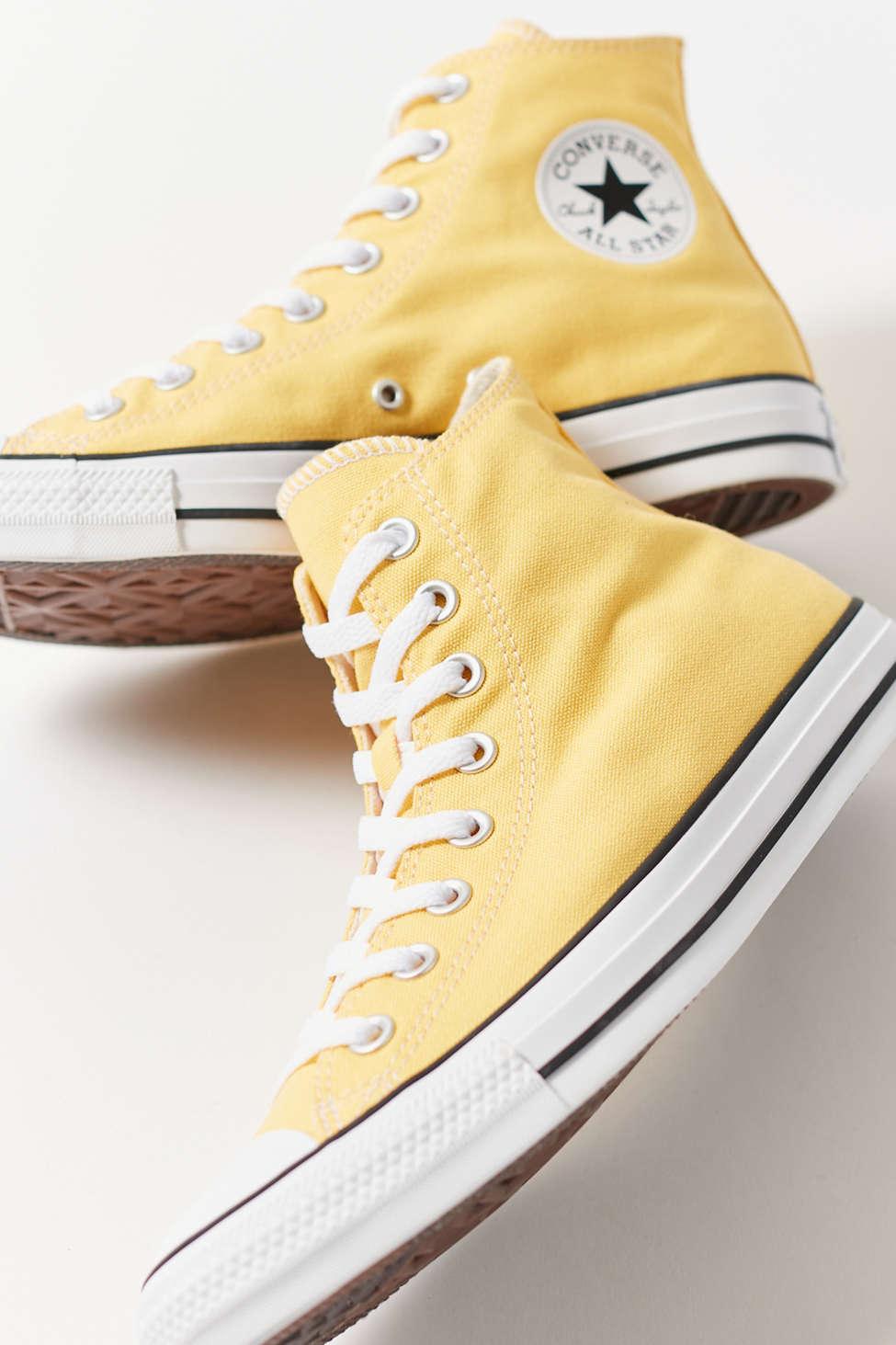 Converse Canvas Chuck Taylor All Star Seasonal Color High Top Sneaker in  Light Yellow (Yellow) | Lyst