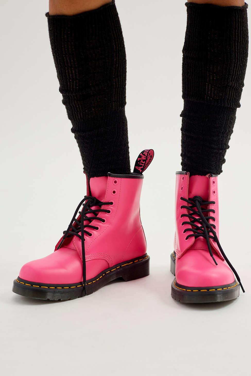 Neon pink doc martens best sale