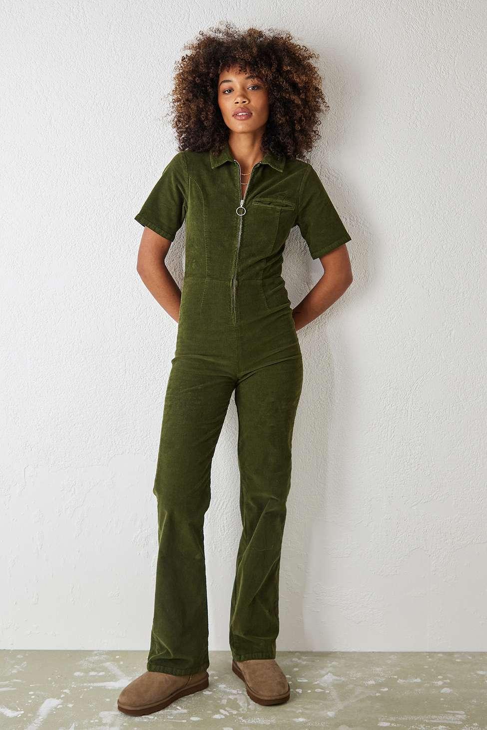 BDG Jumpsuit hello sunshine" aus cord in Grün | Lyst DE