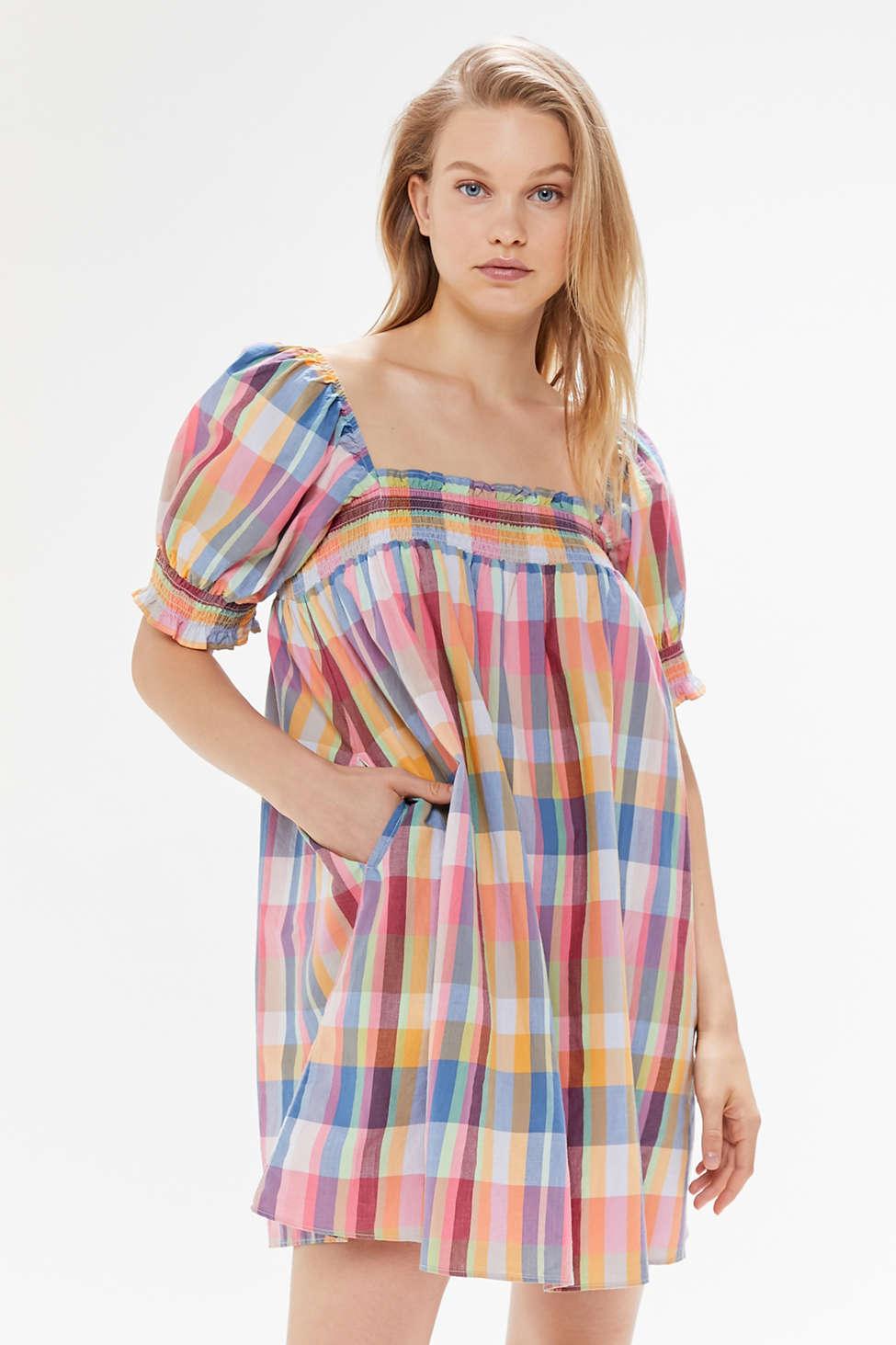 Urban Outfitters Cotton Uo Puff Sleeve Babydoll Dress Lyst
