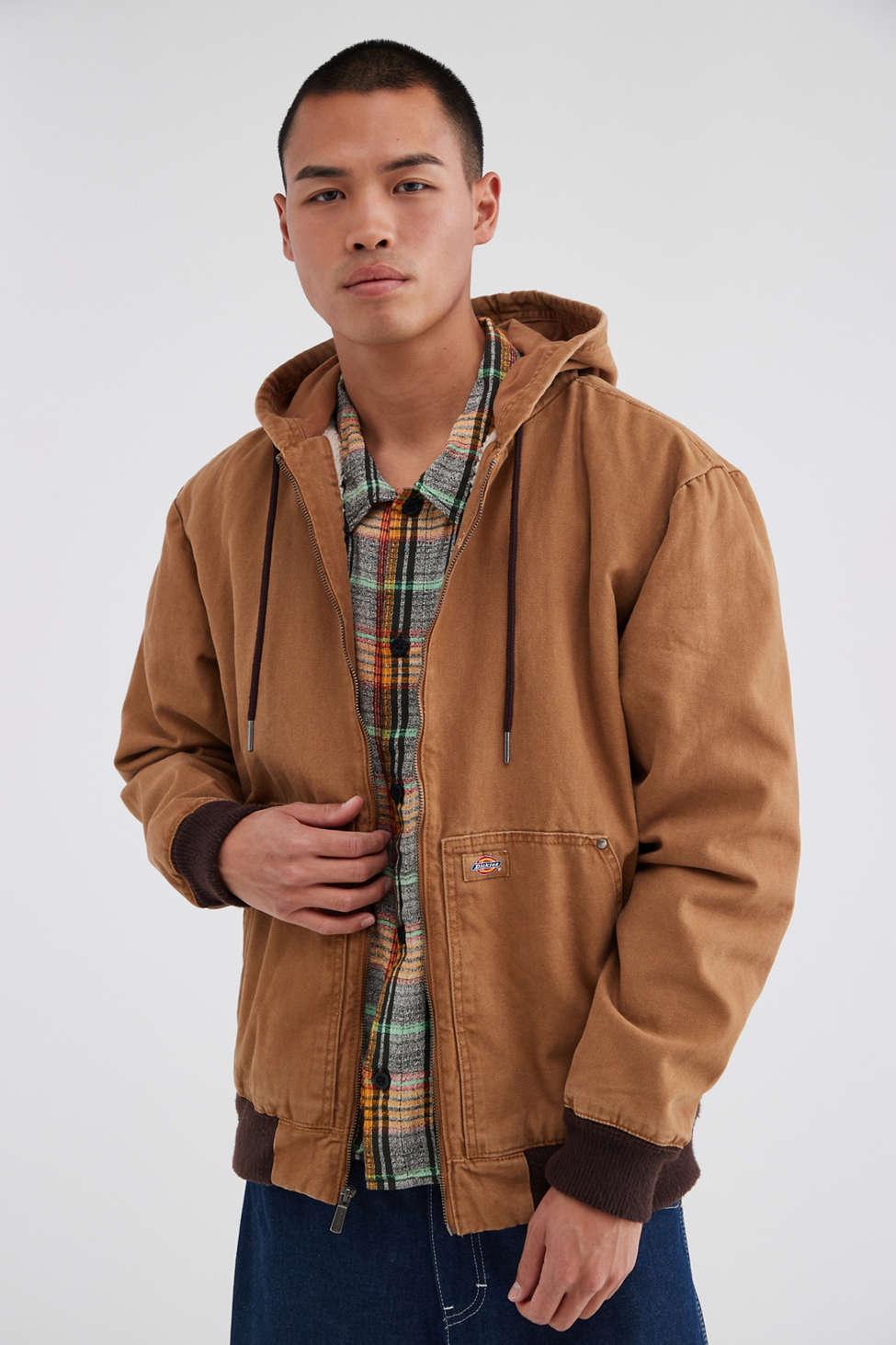 Dickies Duck Canvas Hooded Jacket in Brown for Men | Lyst