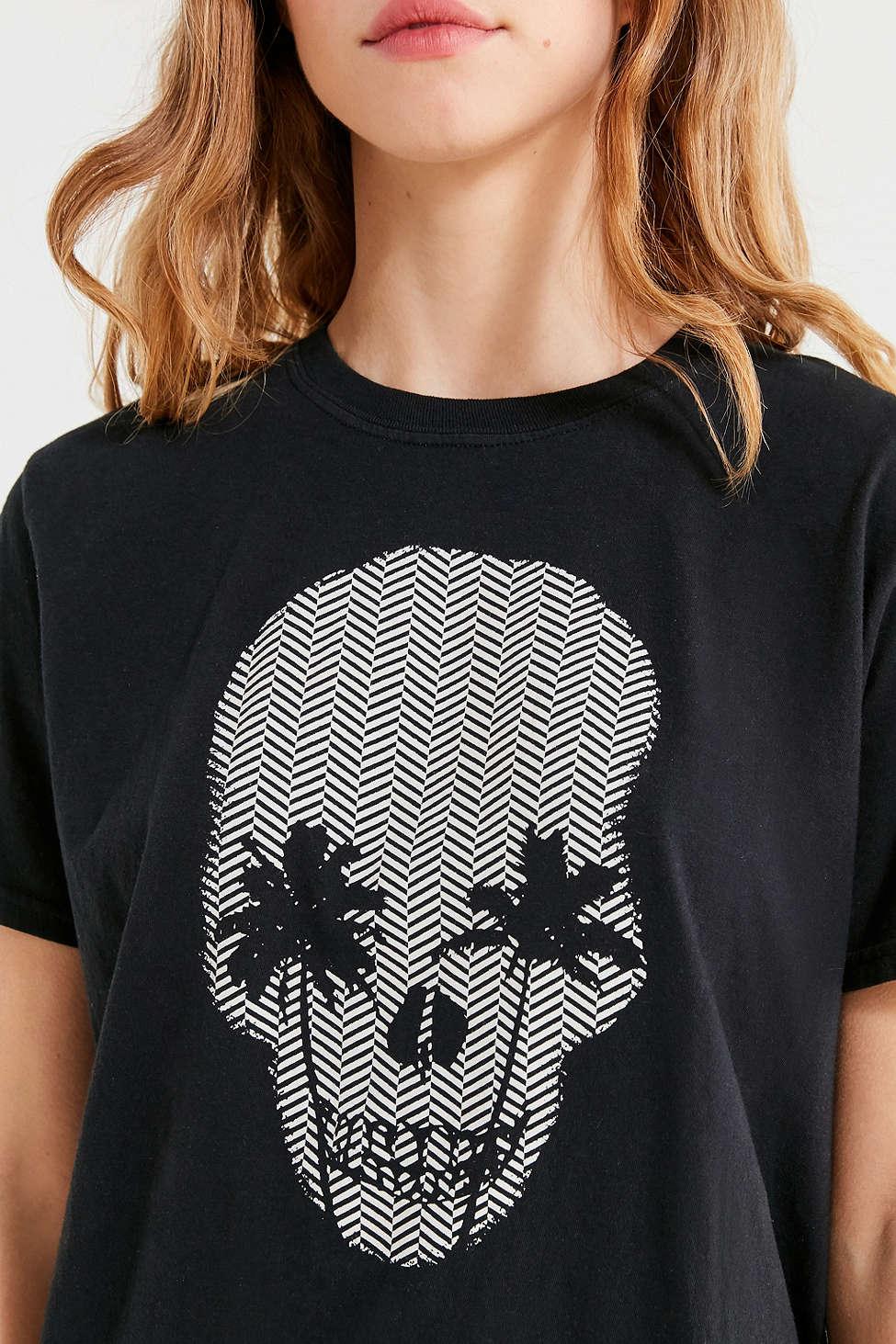 palm tree skull t-shirt