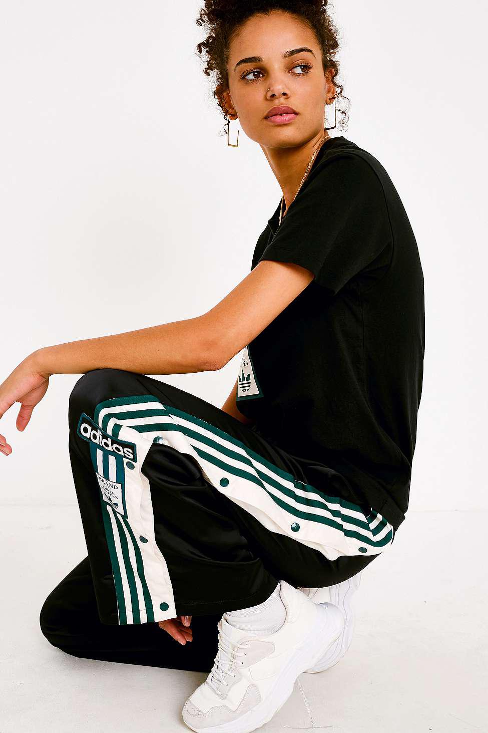 adidas Originals Adibreak 3Stripe Green Popper Track Pants  Urban  Outfitters UK