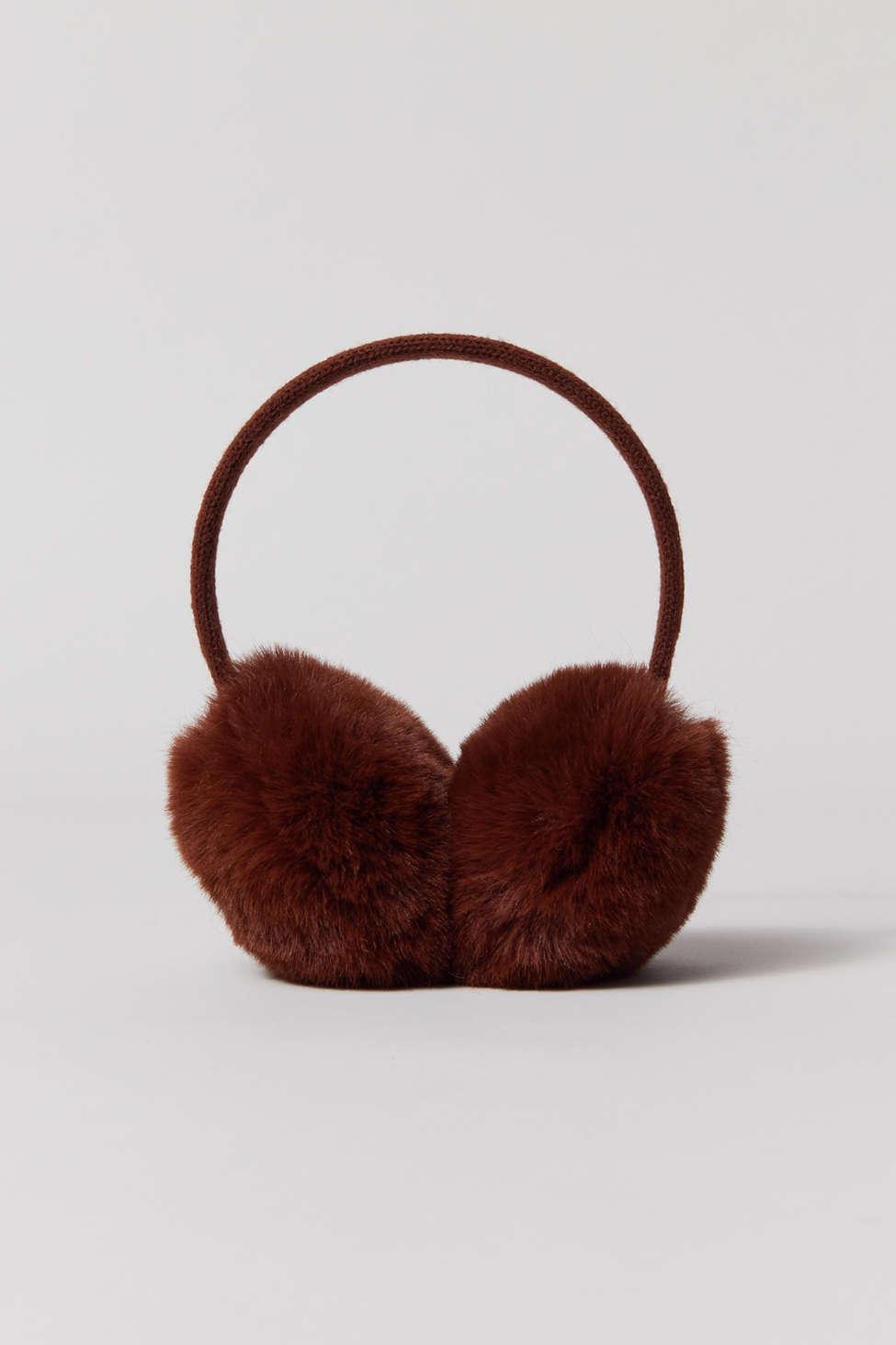 Urban Outfitters Faux Fur Earmuffs In Brown,at in Red Lyst