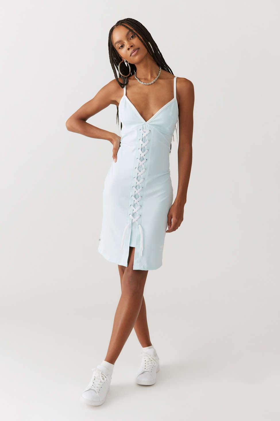 adidas Lace up Dress in Blue Lyst