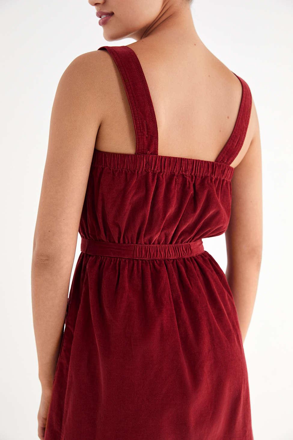 uo cordelia corduroy midi dress