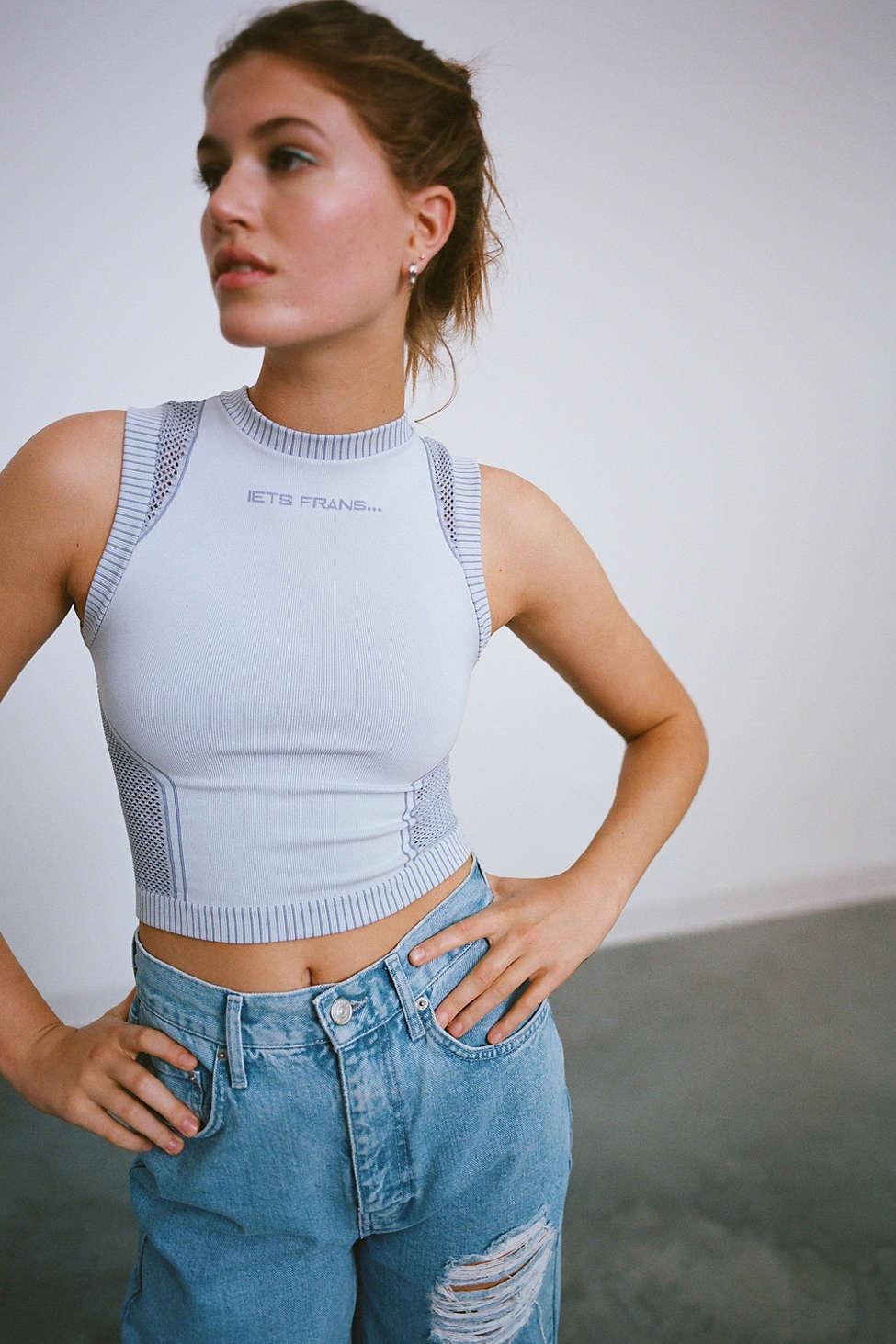 iets frans... Serena Cropped Tank Top in Blue | Lyst