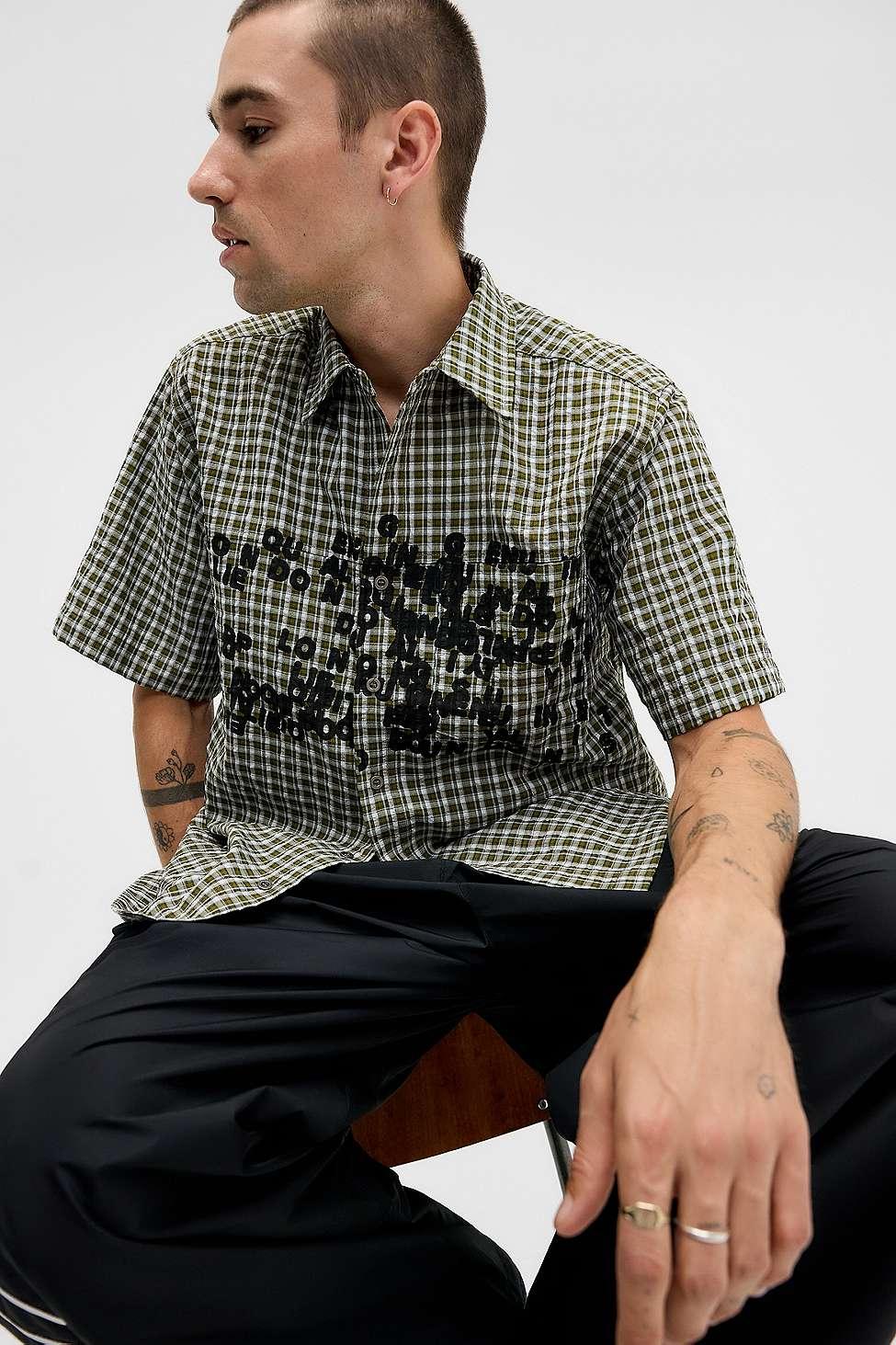 Jaded London Uo Exclusive Green Typo Shirt in Grey for Men | Lyst UK