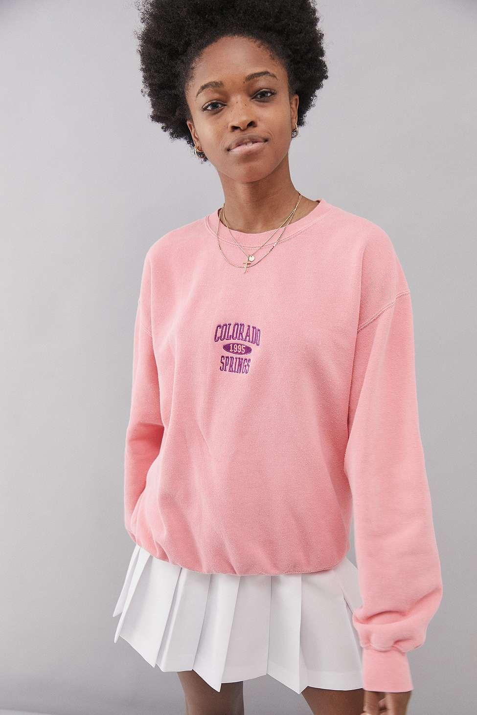 Urban Outfitters Uo Colorado Springs Berry Crew Neck Sweatshirt in Pink |  Lyst UK