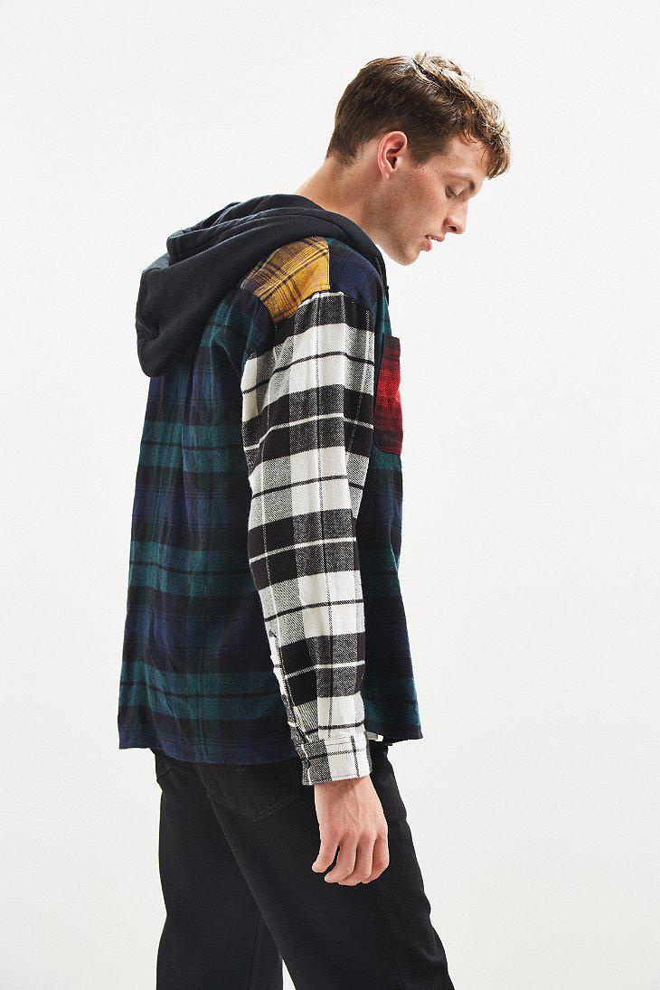 multi color flannel hoodie