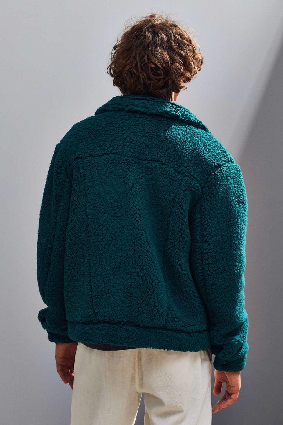 uo sherpa exterior trucker jacket