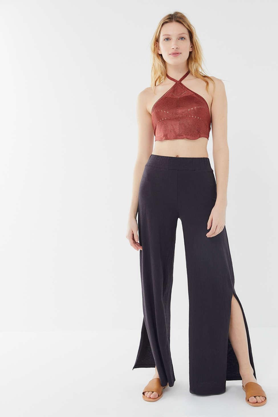 wide split leg pants