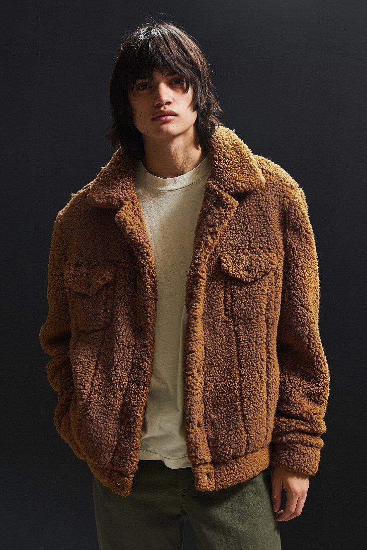 uo sherpa exterior trucker jacket