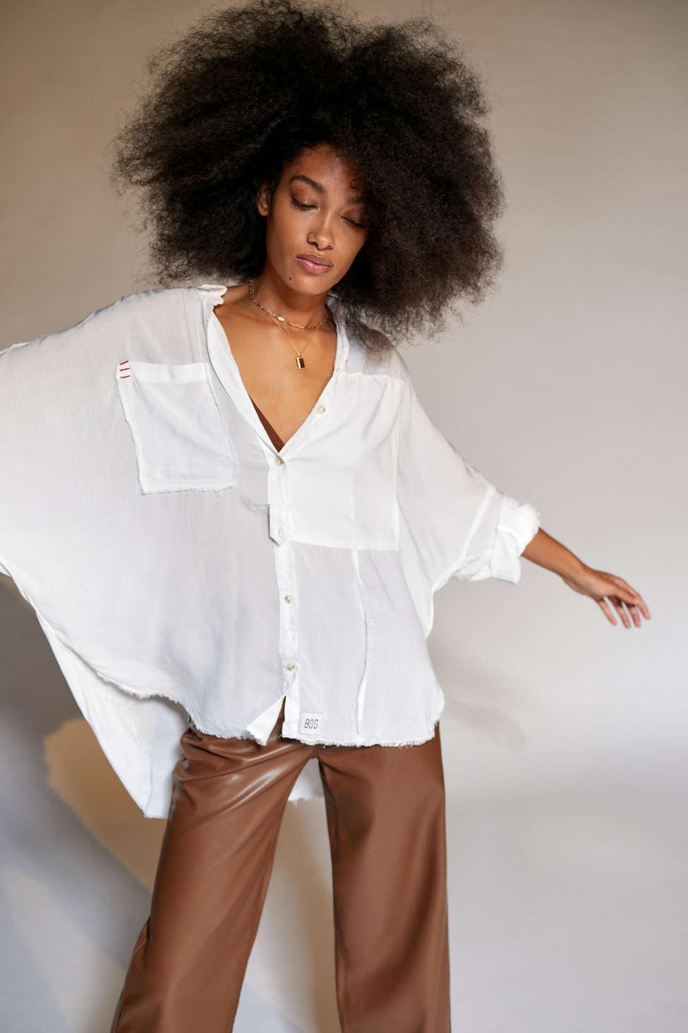 BDG Dougie Slouchy Button-down Shirt in White | Lyst