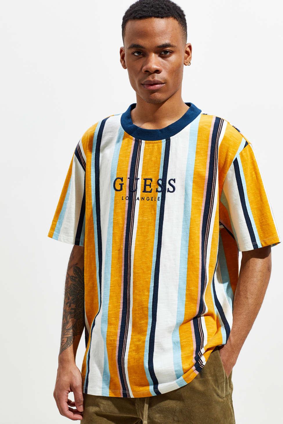 Guess Guess Sayer Striped Tee in Blue for Men | Lyst