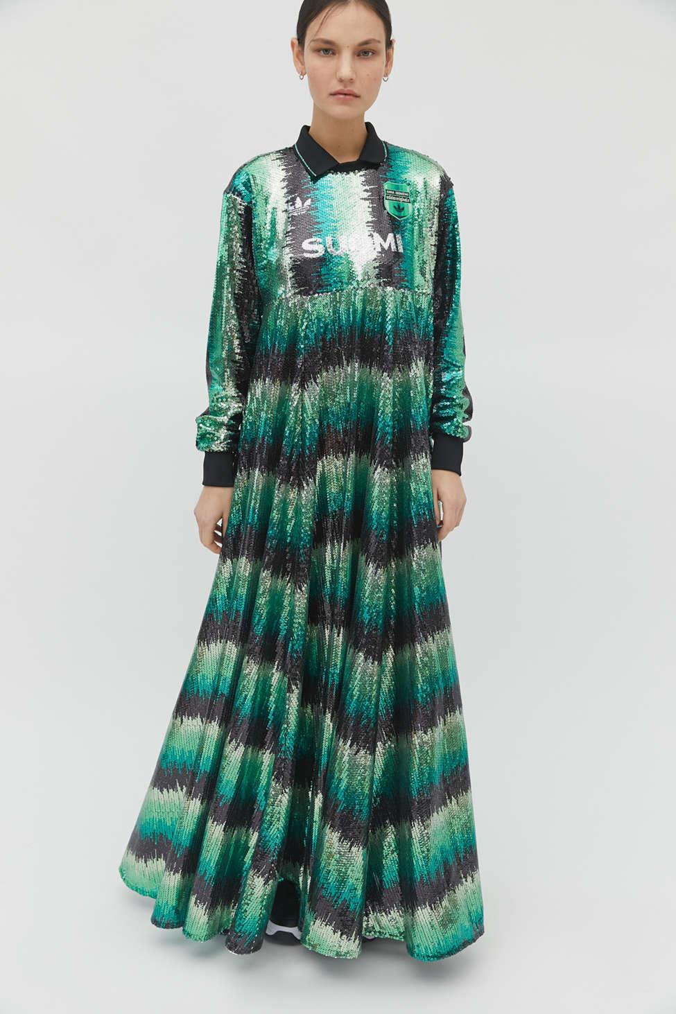 adidas X Anna Isoniemi Sequinned Maxi Dress in Green | Lyst
